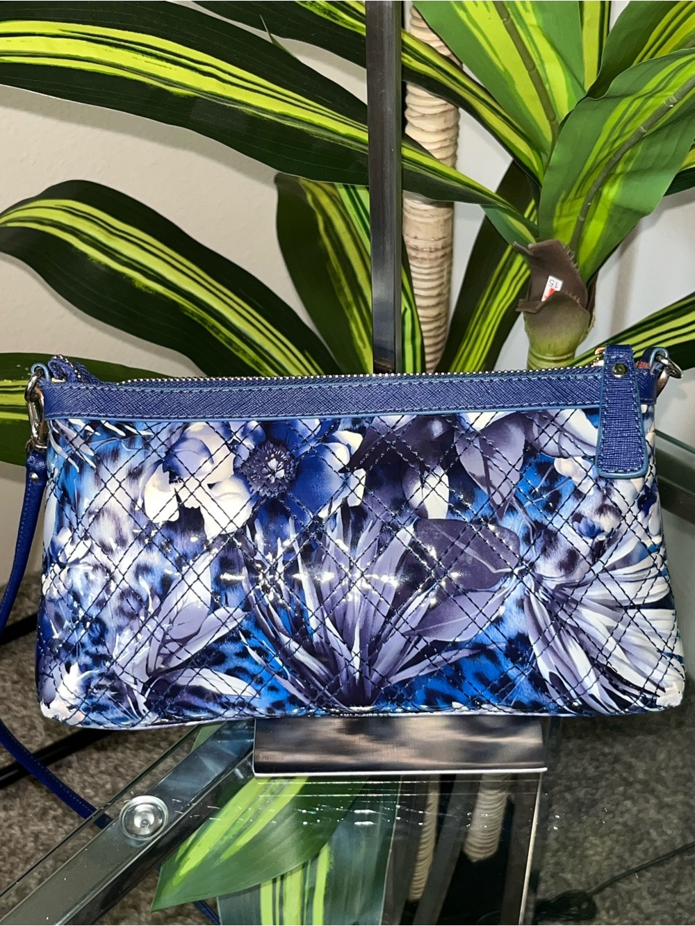 Sharif Floral Crossbody with Blue & Red Botanical Lining - Picture 2 of 7